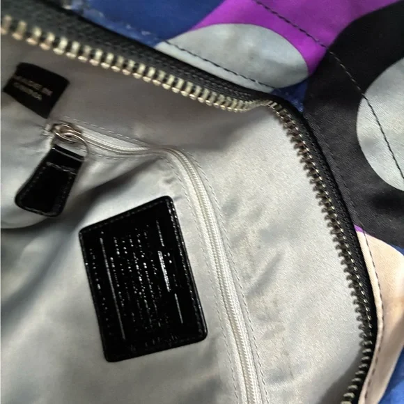 Coach Blue and Purple Circle Pattern Tote - Picture 8 of 16